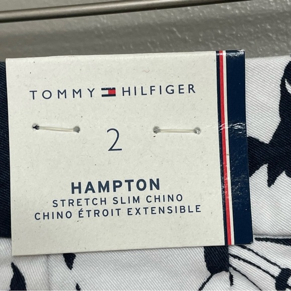NWT Tommy Hilfiger The Hampton Slim Chino navy white tropical Resortwear - Picture 4 of 13